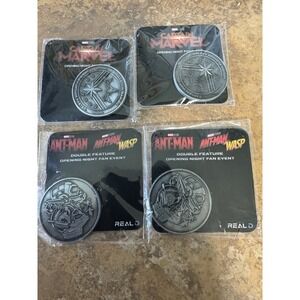 Captain Marvel And Ant Man Collector Movie Coins Lot Of 4